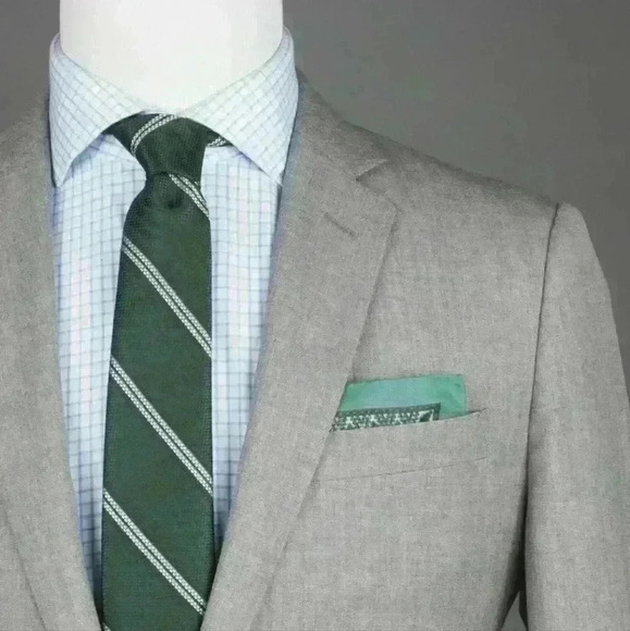 Perry Ellis Portfolio Men's Green and Blue Double Stripe Neck Tie $45 - Picture 1 of 4
